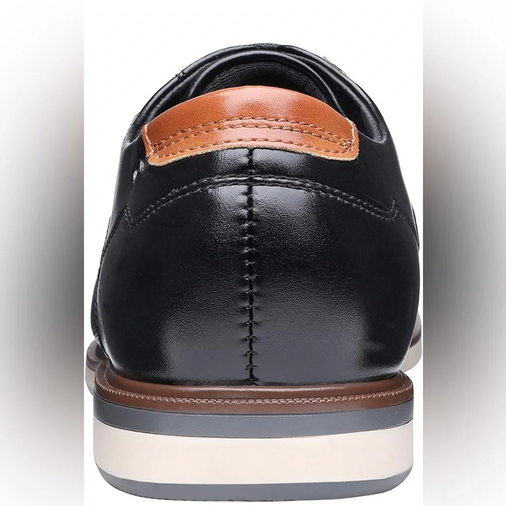 Classy Bruno Marc black and brown Oxford dress shoes men business casual - Picture 3 of 13
